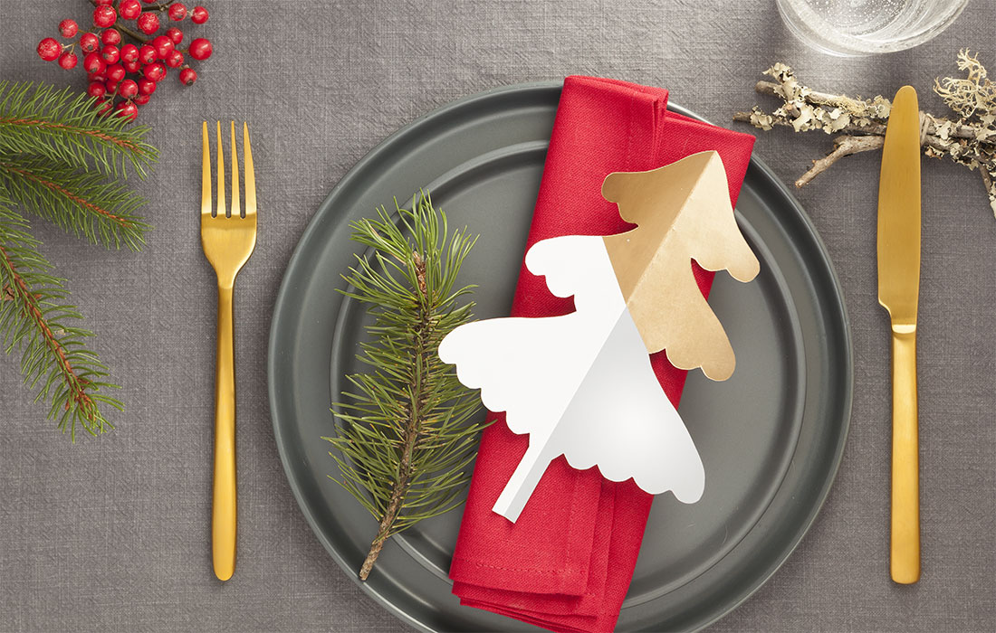 DIY Sapins graphiques pour table de Noël